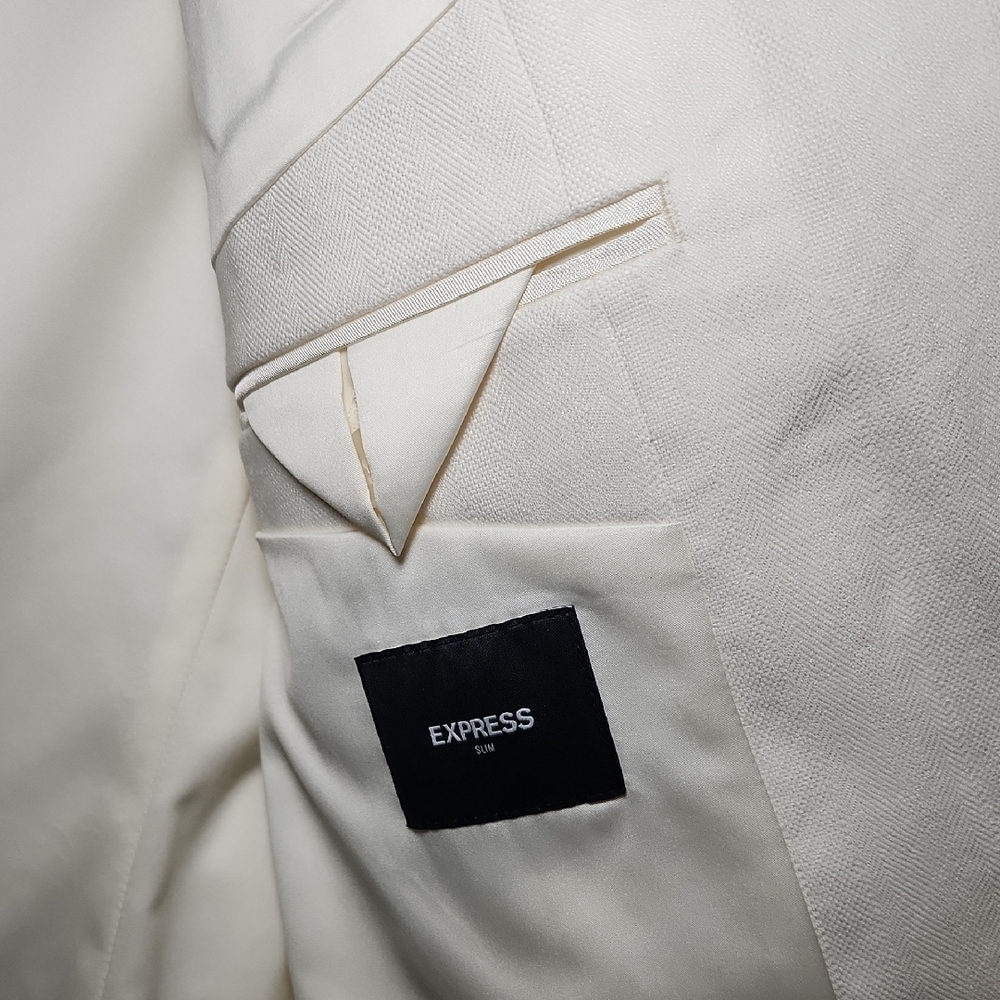 Express Men's Cream Blazer - Picture 6 of 7